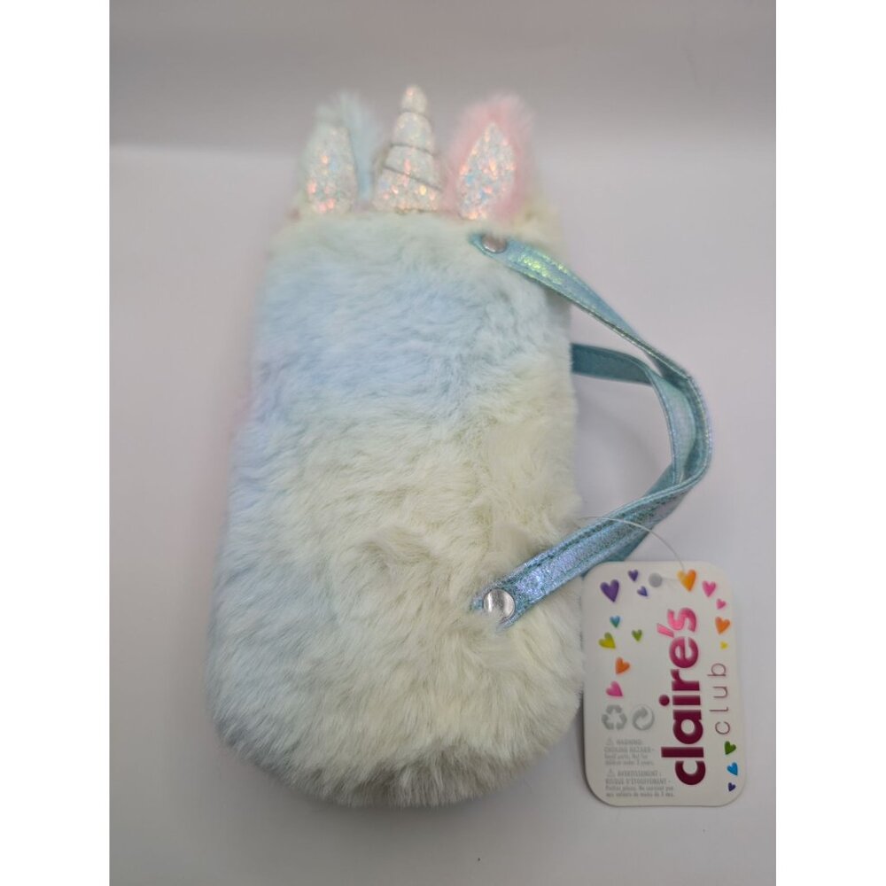 Claires Club Sunglass case Unicorn ombre pastel rainbow sequence ears 3x5 w/ tag